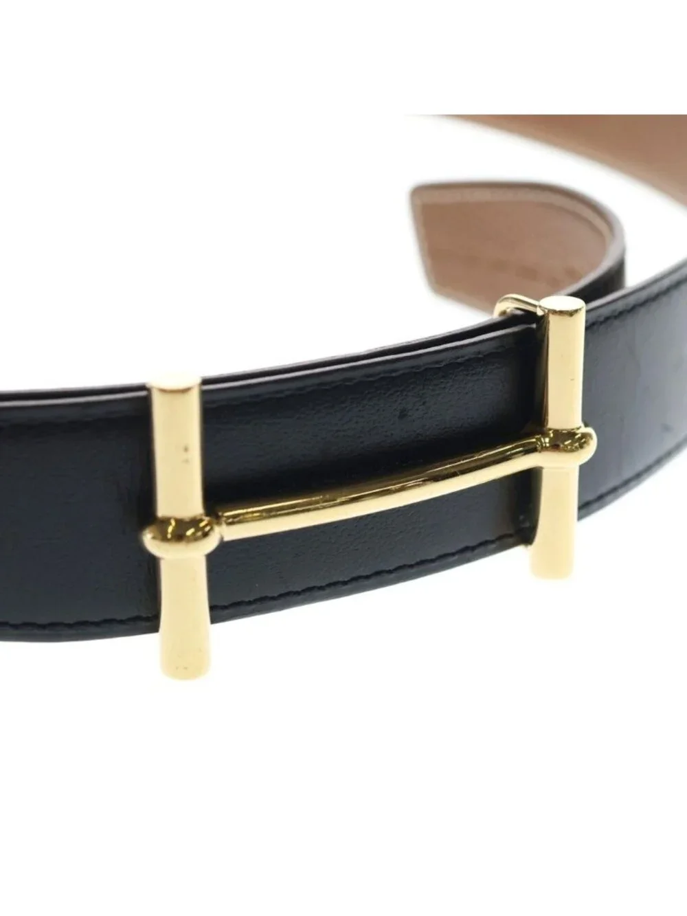 Hermes D'ancre Leather Belt Black